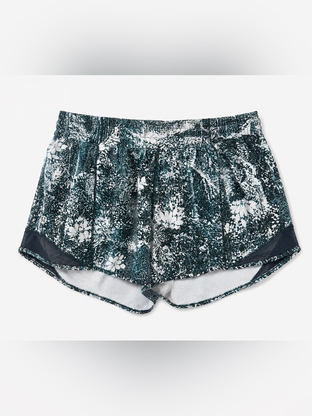 Lululemon Hotty Hot Running Shorts Size 6 | Green Floral Print | Built-In Liner - Picture 2 of 7